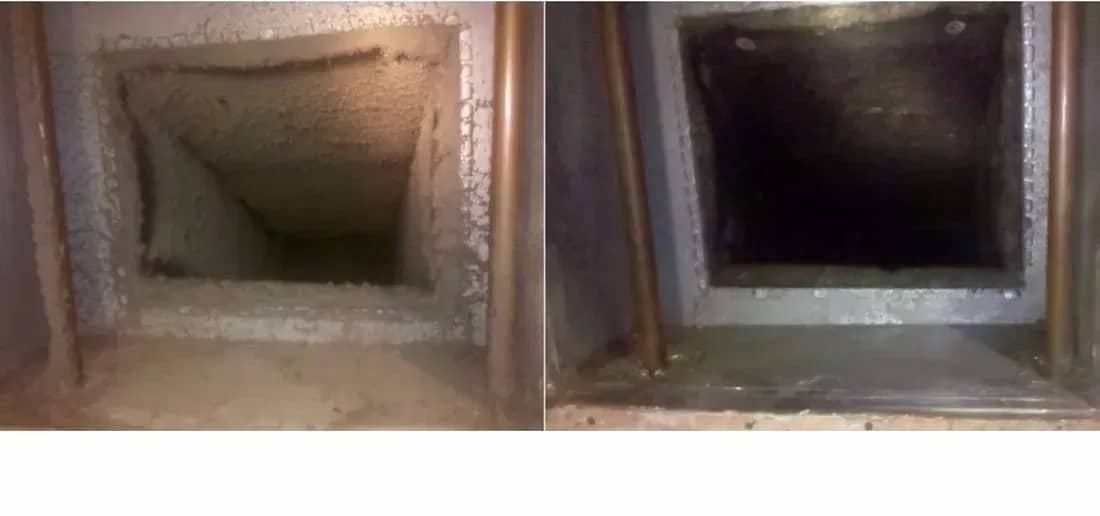 Before and After Dryer Vent Cleaning Services